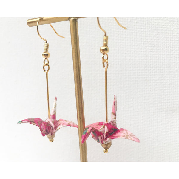 Crane Earrings - Magenta