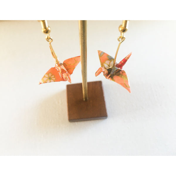 Crane Earrings - Orange