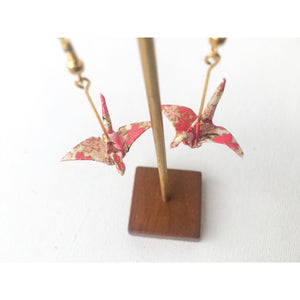 Crane Earrings - Cherry Blossom