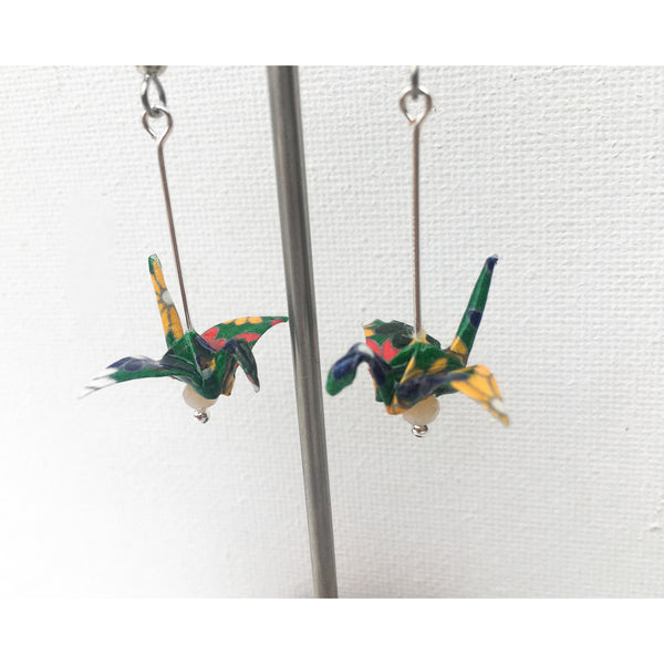 Crane Earrings - Green