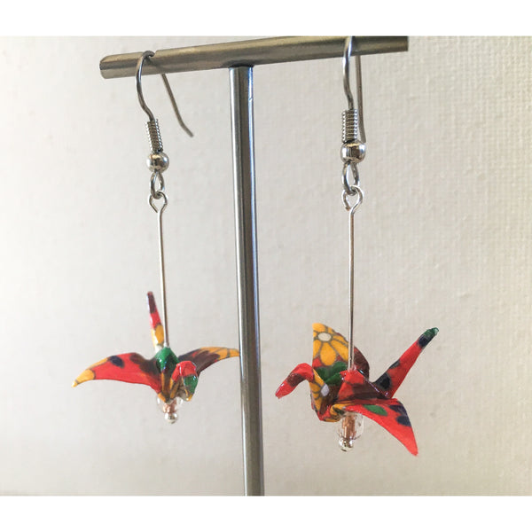 Crane Earrings - Red Multi