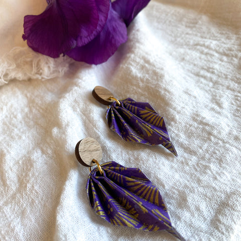 Leaf Earrings (Purple)